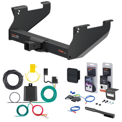 14 - 17 Ram 3500 8' bed, with or without factory receiver Curt 2-1/2" Class 5 Trailer Tow Hitch + 5-Flat Wiring Kit Tow Boat/Utility Trailer with Surge Brakes 15803