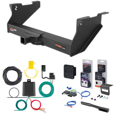 11 - 13 Ram 3500 8' bed, with or without factory receiver Curt 2" Class 5 Trailer Tow Hitch + 5-Flat Wiring Kit Tow Boat/Utility Trailer with Surge Brakes 15409
