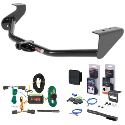 12 - 17 Hyundai Veloster Curt 1-1/4" Class 1 Trailer Tow Hitch + 5-Flat Wiring Kit Tow Boat/Utility Trailer with Surge Brakes 11254