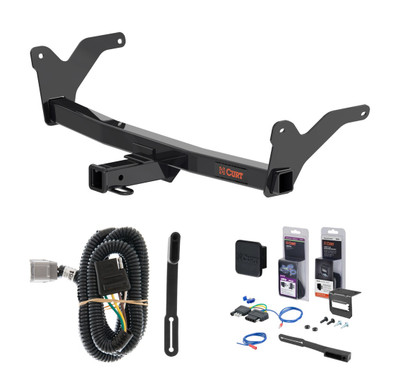 2024 - 2026 Lexus TX350 Curt 2" Class 3 Trailer Tow Hitch + 5-Flat Wiring Kit Tow Boat/Utility Trailer with Surge Brakes 13519