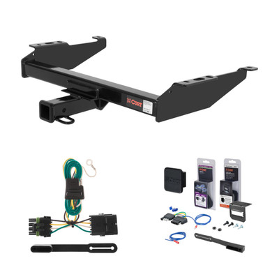 1988 - 1999 GMC C1500 Excluding dual exhaust or 10" step bumper Curt 2" Class 4 Trailer Tow Hitch + 5-Flat Wiring Kit Tow Boat/Utility Trailer with Surge Brakes 14081
