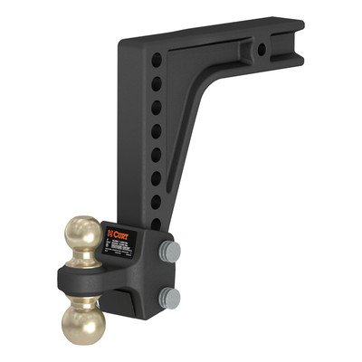 CURT HD Deep-Drop Adjustable Hitch Ball Mount with Dual Ball, 2-1/2" Shank, 20K Trailer Hitch Ball Mount