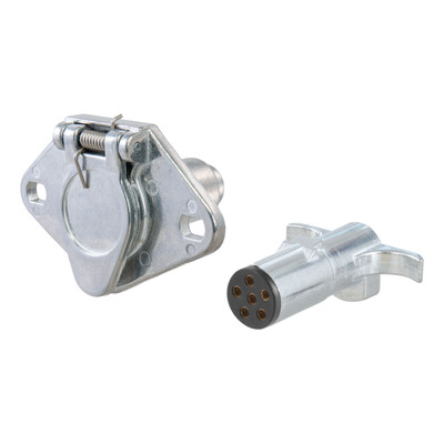 CURT 6-Way Round Connector Plug & Socket (Packaged) Trailer Connector Kit