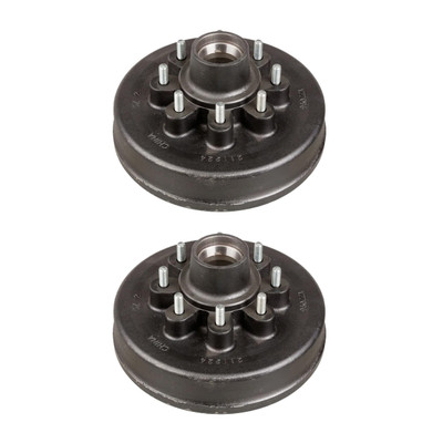 Lippert (2-Pack) 7K lbs 12" Brake Drum Hub Assembly for 7,000- Axle - 8 on 6.5",1/2" Stud - Heavy-Duty Trailer Component LIPKIT4F8BD