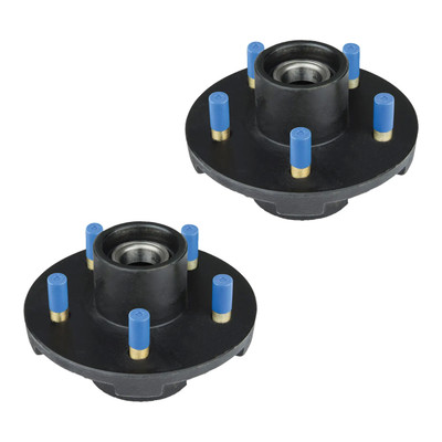 Lippert (2-Pack) 2200 lbs Idler Hub Assembly, 5 on 4.5"; 6.5" Hub Flange - 2,200 (Fully Assembled) - Heavy-Duty Trailer Component LIPKIT480E2