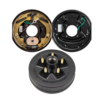 Lippert 3,500-lb 10" Trailer Brake Hub Assembly 5 on 4.5" & Forward Self-Adjusting RV Brakes 10" x 2.25", Right Side, 4-Bolt LIPKIT9GFI9