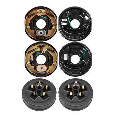 Lippert 3,500 lb Brake Kit  2 Trailer Brake Hubs (10", 5 on 4-1/2", 1/2" Studs) with 1 Left & 1 Right Forward Self-Adjusting Brake (10" x 2.25") LIPKIT3C10H
