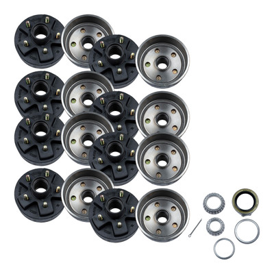 Lippert (8-Pack) 2200 lbs 7" Brake Hub, 5 on 4.5"; 1/2" Stud - 2,200 (with Bearing Cone Kit) - Heavy-Duty Trailer Component LIPKIT1IJ5D