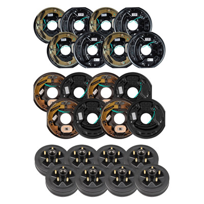 Lippert 10" 3,500 lb Electric Trailer Brake Kit  8 Trailer Brake Hubs (5 on 4.5", 1/2" Stud) with 4 Left & 4 Right Electric Brakes (10" x 2.25") LIPKIT4H870