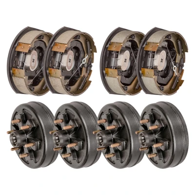 Lippert 10" 4,400 lb RV Brake Kit  4 Brake Hubs (6 on 5.5", 1/2" Stud) with 2 Left & 2 Right Forward Self-Adjusting Brakes (10" x 2-1/4") LIPKIT3H7A1