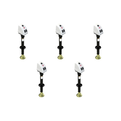 BULLDOG (5-Pack) Powered Trailer Jack, A-Frame, 3,500 lbs. Lift Capacity, Bolt-On, 14 Inch Travel, White Cover