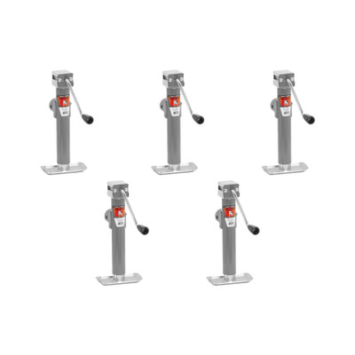 BULLDOG (5-Pack) Round Trailer Jack, Side Mount, 5,000 lbs. Lift Capacity, Sidewind, Weld-On, 10 Inch Travel