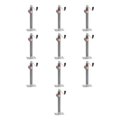 BULLDOG (10-Pack) Round Trailer Jack, Side Mount, 7,000 lbs. Lift Capacity, Topwind, Weld-On, 15 Inch Travel