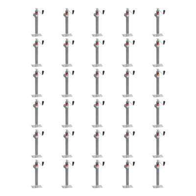 BULLDOG (30-Pack) Round Trailer Jack, Side Mount, 7,000 lbs. Lift Capacity, Topwind, Weld-On, 15 Inch Travel