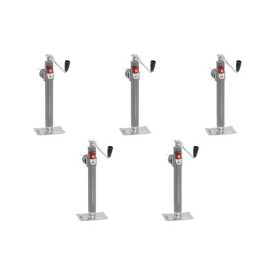 BULLDOG (5-Pack) Round Trailer Jack, Side Mount, 7,000 lbs. Lift Capacity, Topwind, Weld-On, 15 Inch Travel