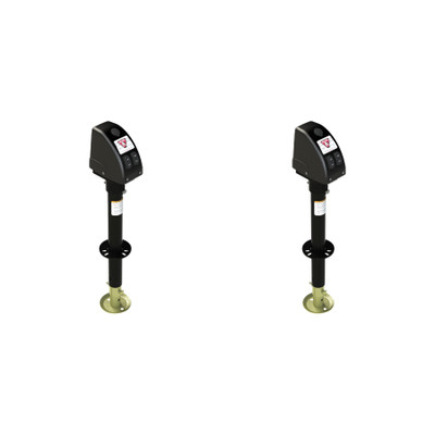 BULLDOG (2-Pack) Powered Trailer Jack, A-Frame, 3,500 lbs. Lift Capacity, Bolt-On, 14 Inch Travel, Black Cover