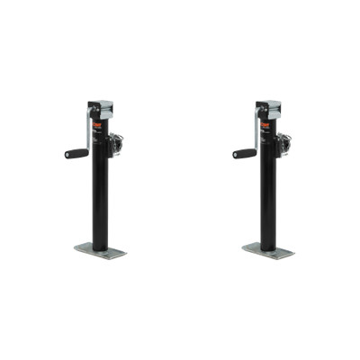 CURT (2-Pack) Pipe-Mount Swivel Jack with Side Handle (2,000 lbs, 15" Travel)