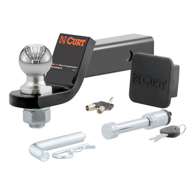 CURT Towing Starter Kit with 2" Ball (2" Shank, 7,500 lbss, 2" Drop) Trailer Hitch Ball Mount Kit