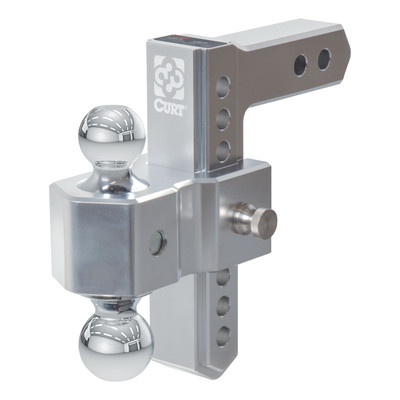 CURT AlumaLite Adjustable Aluminum Hitch with Dual Ball, 7-1/2" Drop