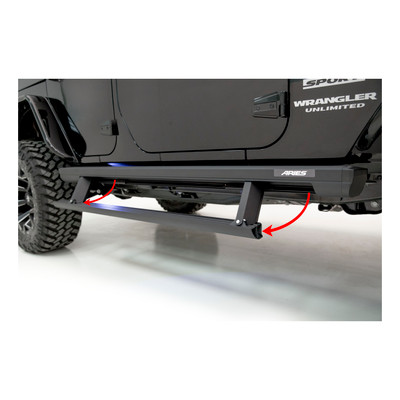 ARIES ActionTrac 69.6" Powered Running Boards, Select Jeep Wrangler JK Step Nerf Bar Kit