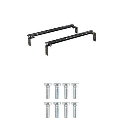 CURT Universal 5th Wheel Base Rails, 25K (Gloss Black) Fifth Wheel Trailer Hitch Mount Kit