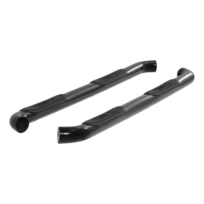 ARIES 3" Round Black Steel Side Bars, Select Silverado, Sierra 1500, 2500, 3500 HD Extended Cab Step Nerf Bar Kit
