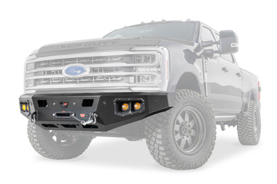 Warn 110629 Ascent HD Winch Bumper for Ford Super Duty - Black Steel