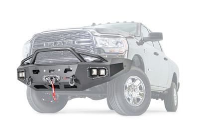 Warn 107003 Ascent HD Winch Bumper Ram 2500/3500 Black Steel