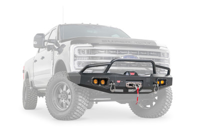 Warn 110760 Ascent Winch Bumper Ford Super Duty Black Steel