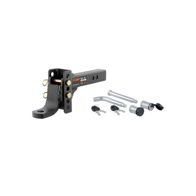 CURT 2" Shank, 6,000 lbs Capacity, 6-3/4" Drop Adjustable Channel Mount Trailer Hitch Ball Mount with 5/8" Diameter Channel Mount Lock & 2 Locks