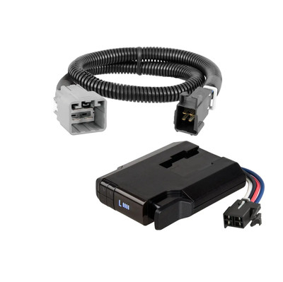 2016-2024 Ram 5500 Without factory integrated brake control (ITBC)CURT Venturer NEXT Time-Delay Trailer Brake Controller Plug & Play Bundle - Low Profile, Adjustable, 1-3 Axles 51116