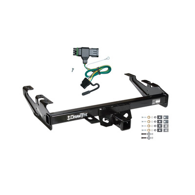 1988-2000 GMC C2500 Draw-tite Class 4 Trailer Hitch, 2 Inch Square Receiver Bundle w/ Plug-n-Play T-One Wiring Harness 41524