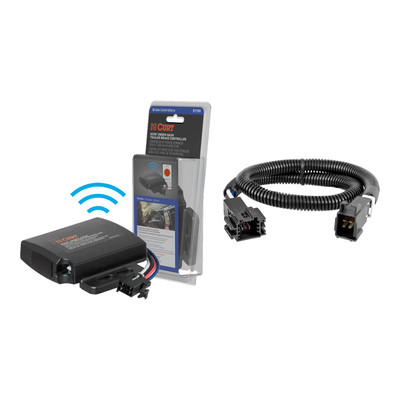 2016-2018 Mercedes-Benz GLE550 with Factory Tow Package CURT Echo Under-Dash Trailer Brake Controller, Bluetooth® Smartphone for 1-4 Axles #51190