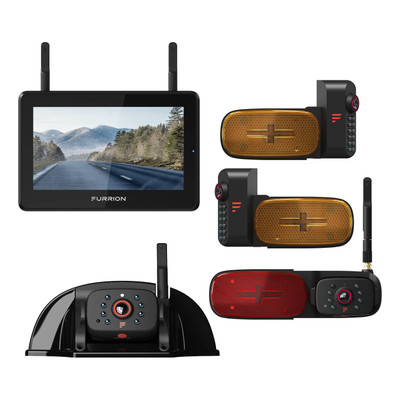 Furrion Vision S®+ RV Observation System - 7" Monitor, Side Cameras with LED Marker Lights, Sharkfin Camera, Rear Camera with LED Marker Light #2021124366