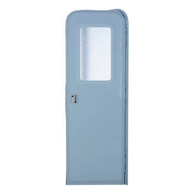 Lippert Right Hinge RV Radius Entry Door with Screen Door - 32" x 72" (Polar White, White Window Frame) #V000381473