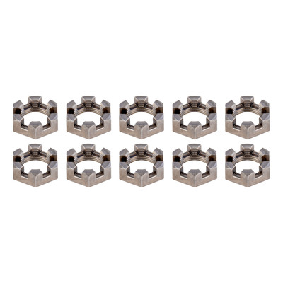 Lippert 2025027769 6-Slot Castle Spindle Nut, 3,500-8,000-lb. Axles, 1"-14 Thread Size, 10 Pack