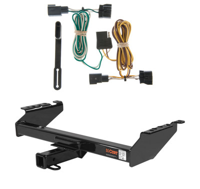 1968 - 1999 Dodge Ram 2500 Excluding roll pan bumper Curt 2", Class 4 Trailer Tow Hitch + 4-flat Wiring Kit 14001