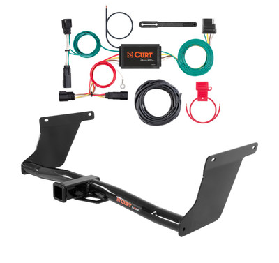 2017 - 2018 Ford Escape Excluding S Curt 2", Class 3 Trailer Tow Hitch + 4-flat Wiring Kit 13131