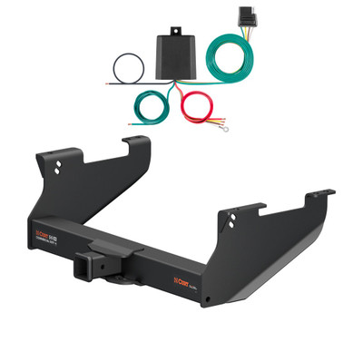 2014 - 2017 RAM 1500 Classic With or without factory receiver Curt 2-1/2", Class 5 Trailer Tow Hitch + 4-flat Wiring Kit 15803