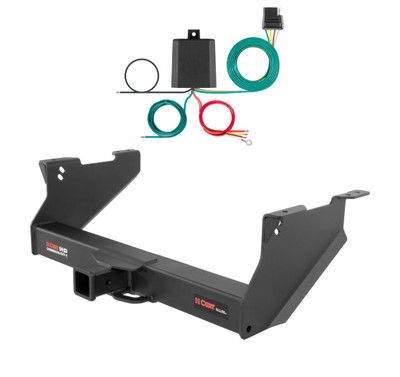 2011 - 2013 RAM 1500 Classic With or without factory receiver Curt 2-1/2", Class 5 Trailer Tow Hitch + 4-flat Wiring Kit 15809