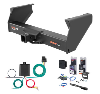 2011 - 2026 RAM 1500 Classic Cab & chassis Curt 2" Class 5 Trailer Tow Hitch + 5-Flat Wiring Kit Tow Boat/Utility Trailer with Surge Brakes 15400