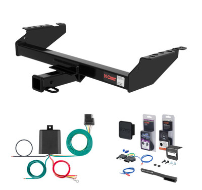 1980 - 1986 Ford F-250 Old body, excluding 10" drop bumper and 1973 - 1979 crew cab Excluding flareside bed Curt 2" Class 3 Trailer Tow Hitch + 5-Flat Wiring Kit Tow Boat/Utility Trailer with Surge Brakes 13310