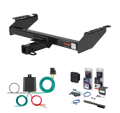1980 - 1986 Ford F-250 Old body, excluding 10" drop bumper and 1973 - 1979 crew cab Curt 2" Class 4 Trailer Tow Hitch + 5-Flat Wiring Kit Tow Boat/Utility Trailer with Surge Brakes 14001-2