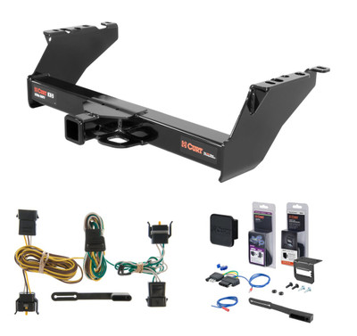 1997 Ford F-250 Old body, excluding 10" drop bumper and 1973 - 1979 crew cab Curt 2" Class 5 Trailer Tow Hitch + 5-Flat Wiring Kit Tow Boat/Utility Trailer with Surge Brakes 15300-3