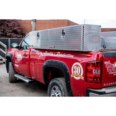 WEATHER GUARD 396-0-02 Hi-Side Truck Tool Box, 11.8 Cu Ft, 96.25" x 16" x 13.25", Aluminum Diamond Plate Clear Coat