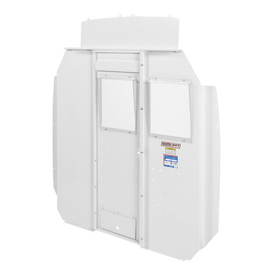 WEATHER GUARD 96321-3-01 High-Roof Van Bulkhead Window, 74.5"H x 68.75"W x 4"D, White Steel Powder Coat