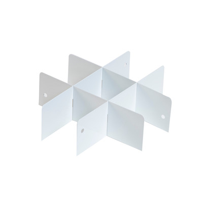 Weather Guard 9824-3-01 Crisscross Drawer Divider, 4 Dividers, 4"H x 12"W, White Steel Van Storage