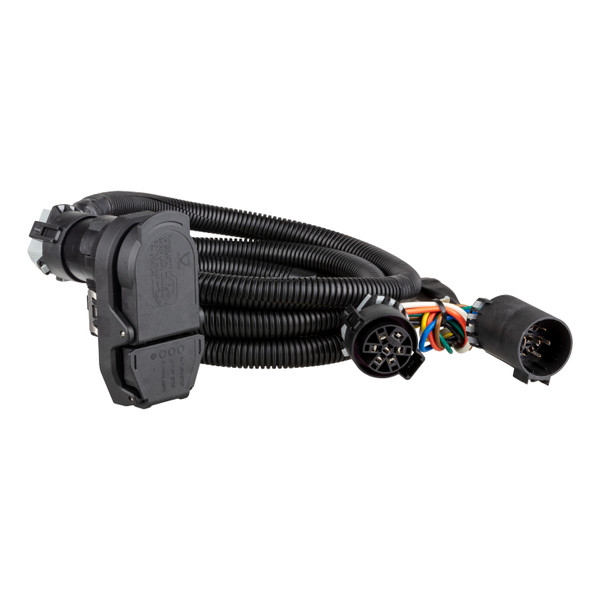 CURT 7' Custom Wiring Extension Harness (Adds 4-Way, 7-Way RV Blade to Truck Bed) 56003 - CURT