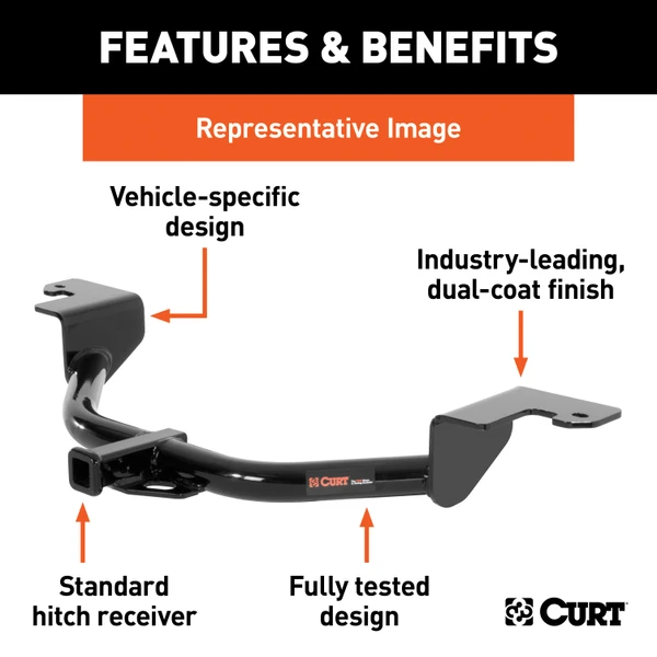 CURT 11423 Class 1 Trailer Hitch, 1-1/4-Inch Receiver, Fits Select Audi A6, Quattro