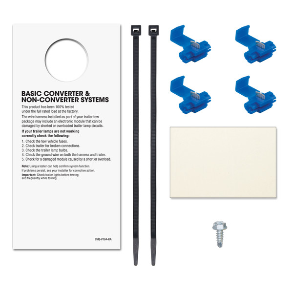 CURT 56187 Powered 3-to-2-Wire Splice-in Trailer Tail Light Converter, 4-Pin Wiring Harness